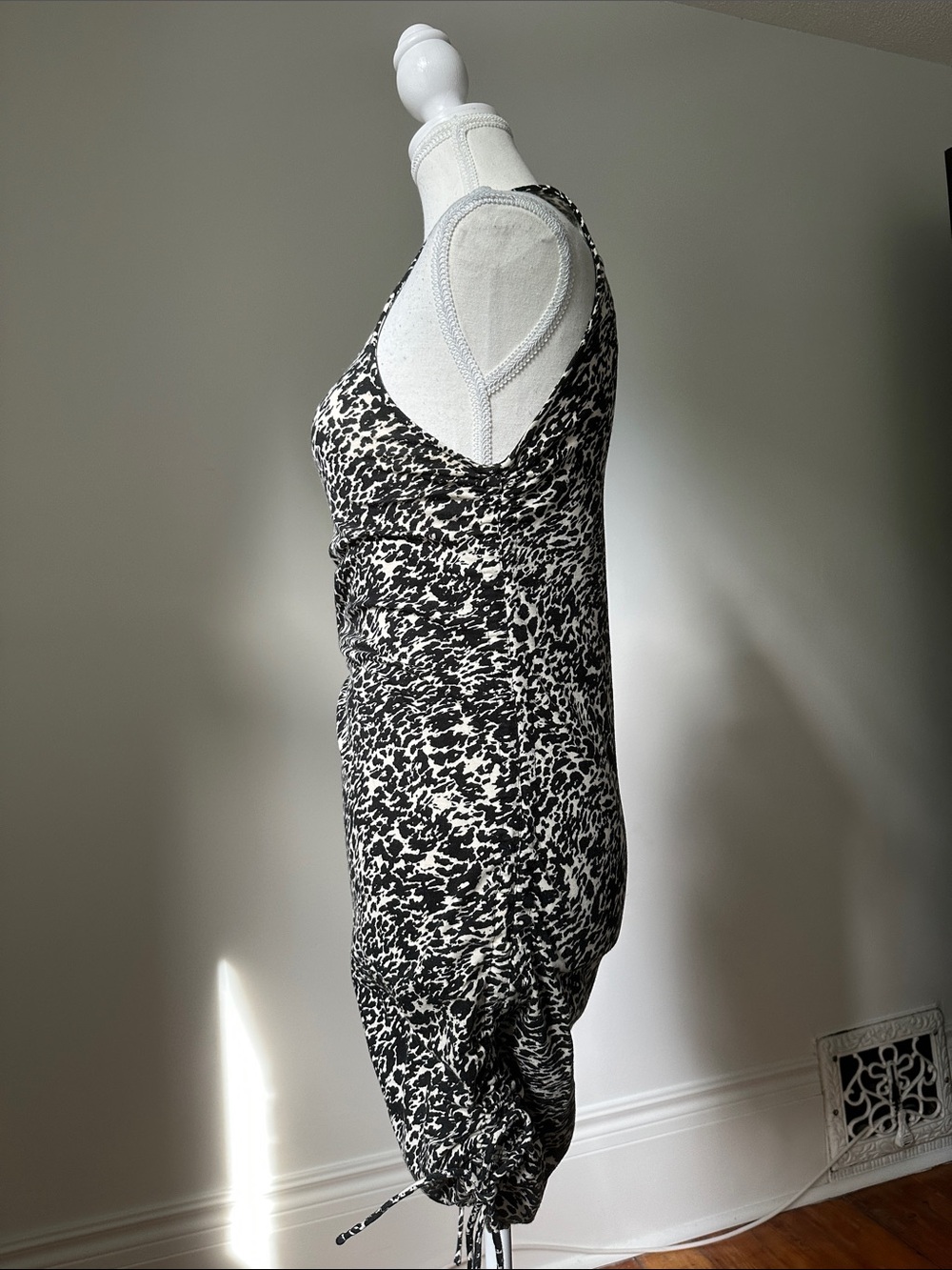 MOTEL ROCKS Adrilla Animal‎ Print Moto Biker Side Cinch Bodycon Mini Dress Small - Picture 3 of 6